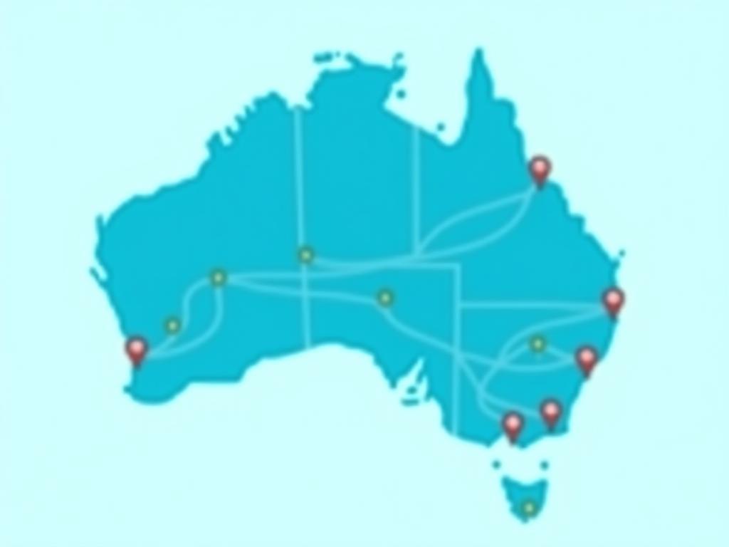 Distribution coverage map of Australia
